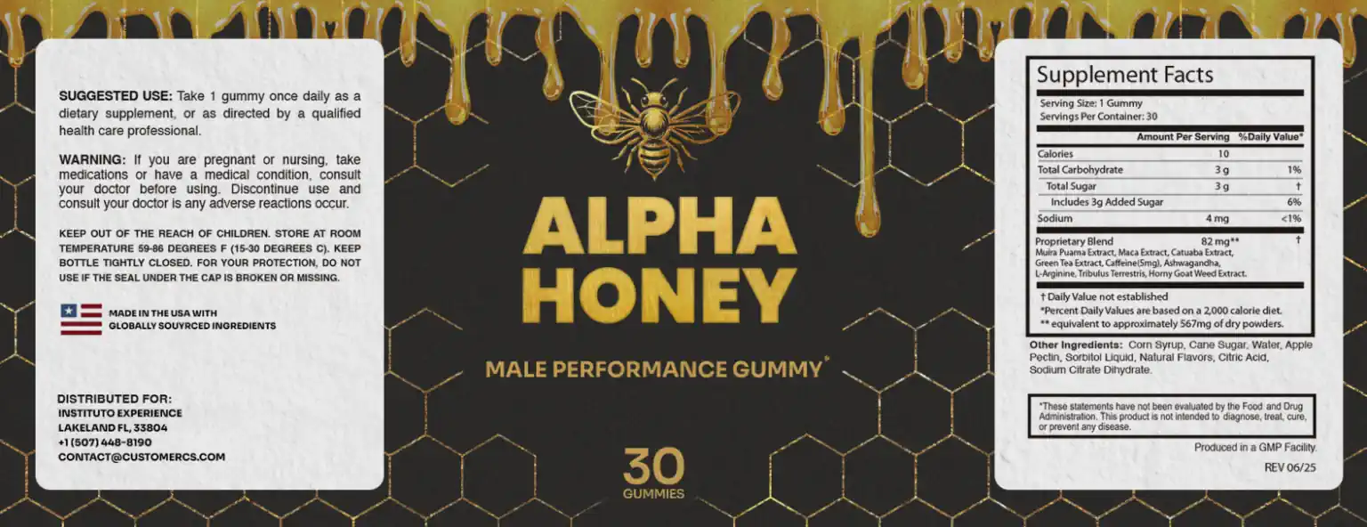 Alpha Honey Ingredients Supplement Facts